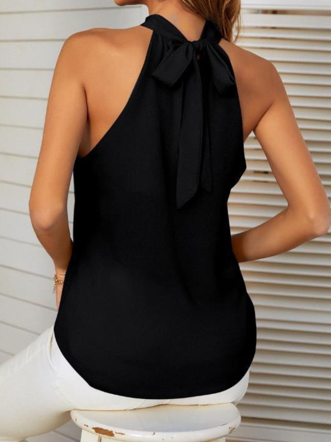 Mandy Cutout Grecian Neck Tank