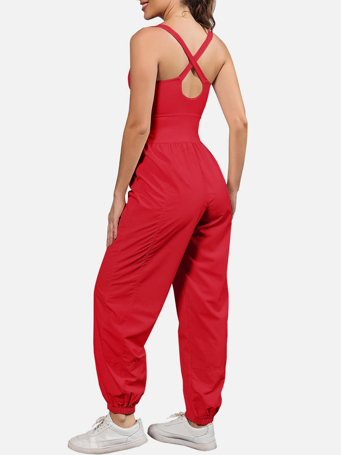 Cutout Scoop Neck Wide Strap Jumpsuit