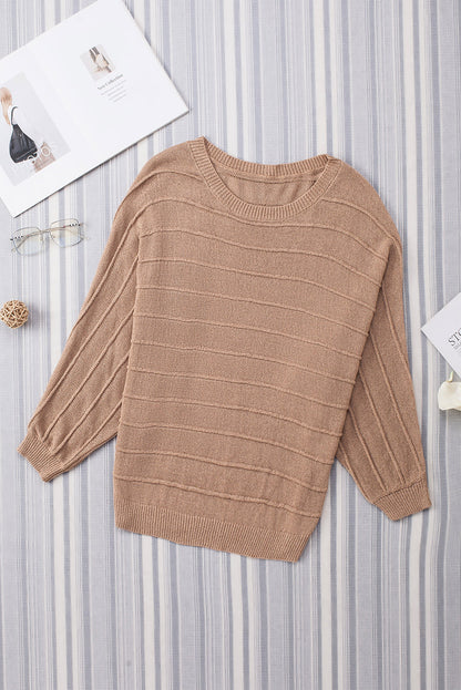 Round Neck Long Sleeve Knit Top