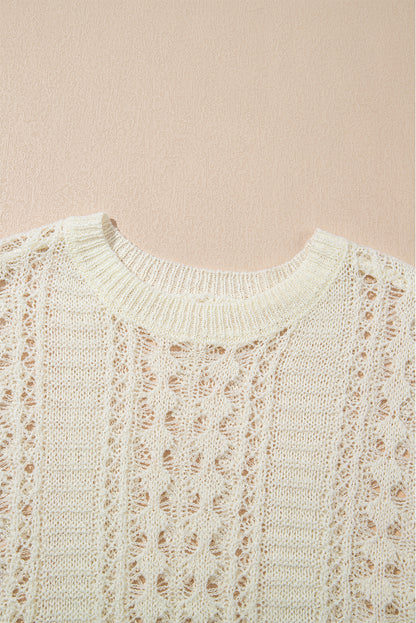 Hollow Out Drop Shoulder Sweater