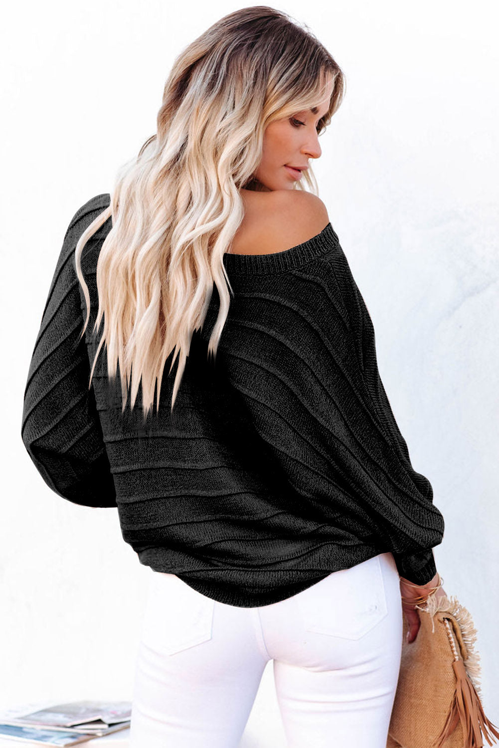 Round Neck Long Sleeve Knit Top