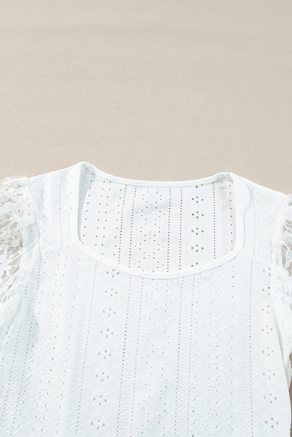 Eyelet Lace Long Sleeve Bodysuit