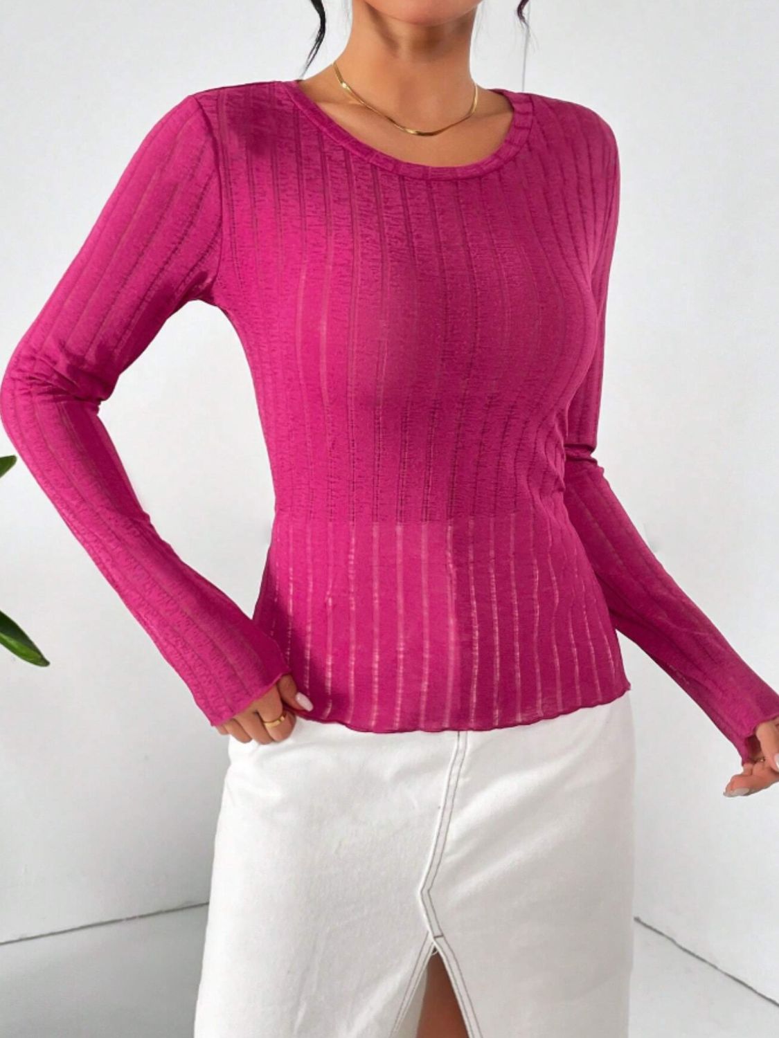 Round Neck Long Sleeve T-Shirt