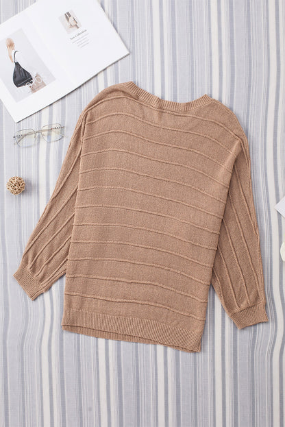 Round Neck Long Sleeve Knit Top