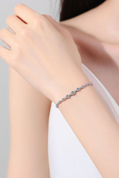 925 Sterling Silver Inlaid Moissanite Bracelet