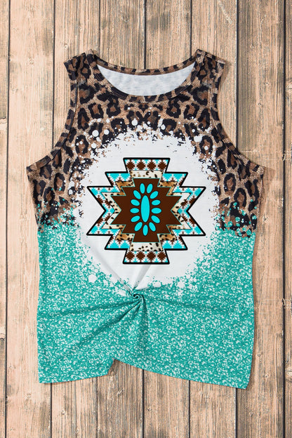 Leopard Round Neck Tank