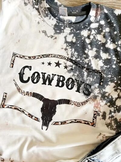 COWBOYS Round Neck Short Sleeve T-Shirt