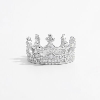 Crown Shape Zircon 925 Sterling Silver Ring