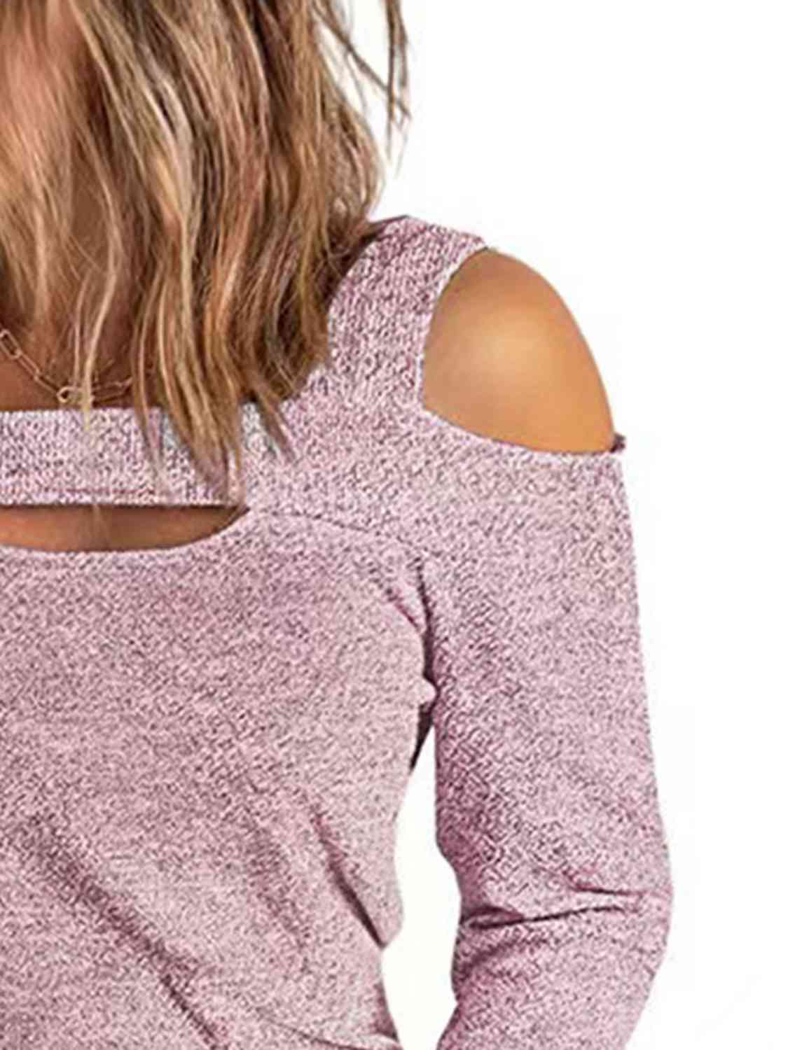 Full Size Cutout Cold Shoulder Blouse