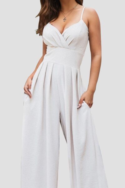 Spaghetti Strap Wide Leg Jumpsuit