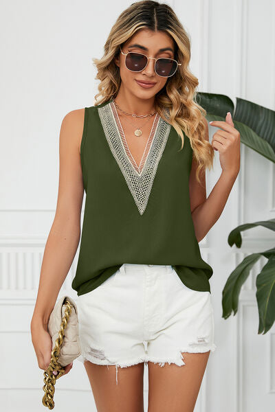 V-Neck Wide Strap Tank