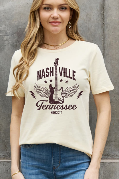 Simply Love Full Size NASHVILLE TENNESSEE MUSIC CITY Graphic Cotton Tee