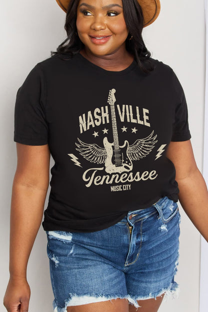 Simply Love Full Size NASHVILLE TENNESSEE MUSIC CITY Graphic Cotton Tee