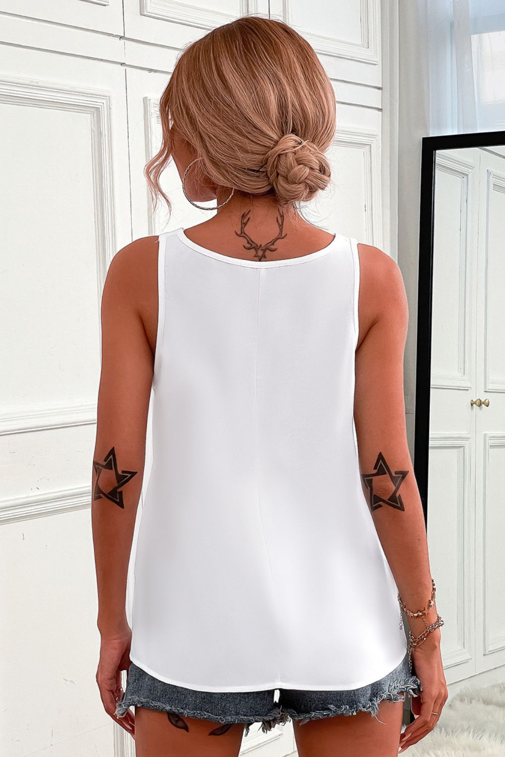 Half-Zip Scoop Neck Tank