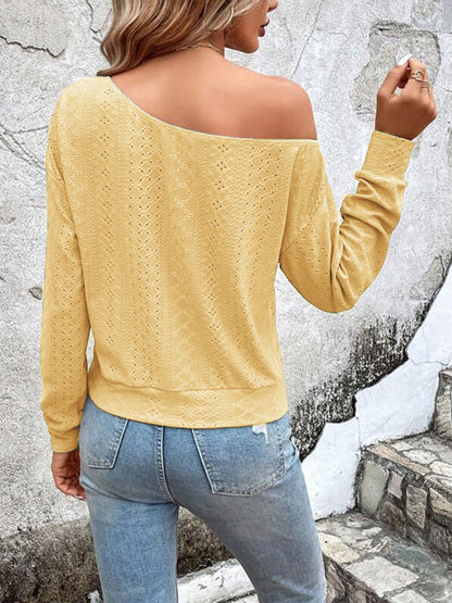 Eyelet Dropped Shoulder Blouse