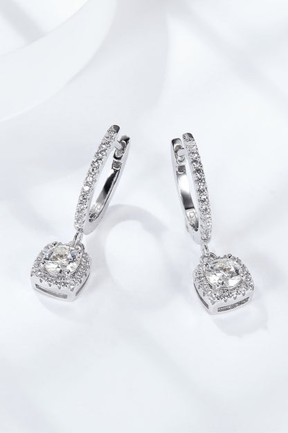 Moissanite Huggie Drop Earrings