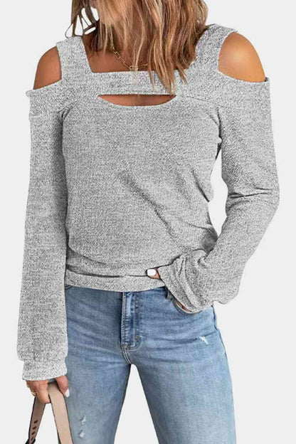 Full Size Cutout Cold Shoulder Blouse