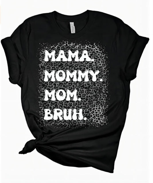 Women's Mother's Day mama print short sleeve T-shirt