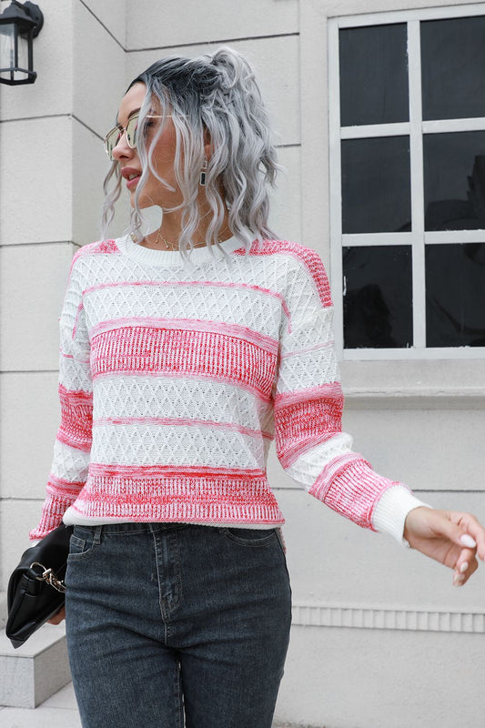 Two-Tone Slit Sweater