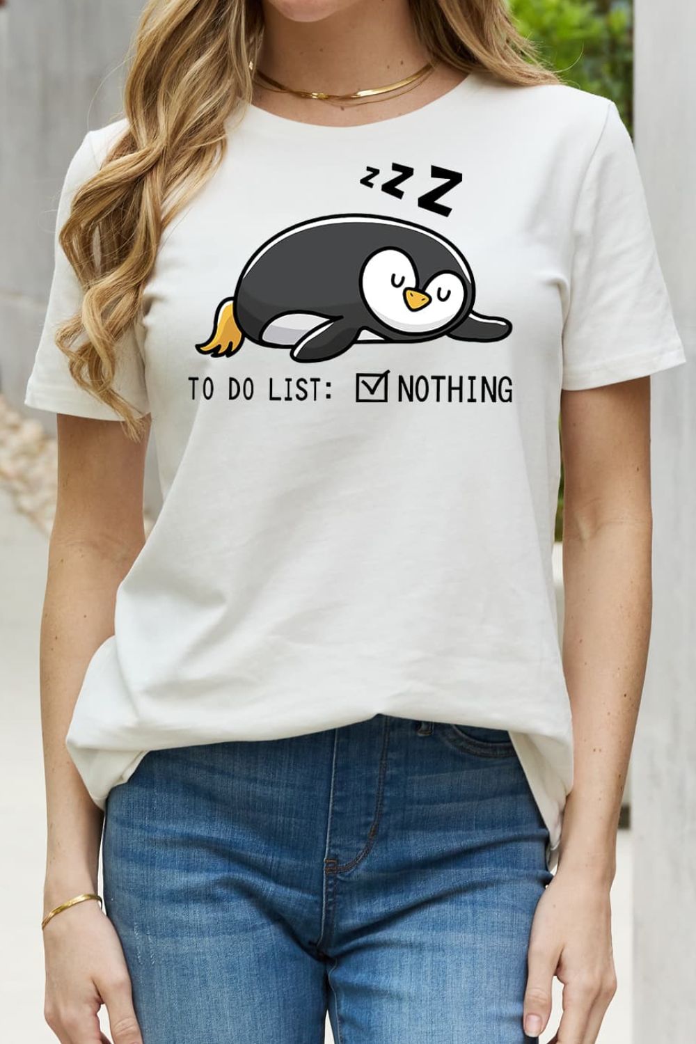 Simply Love Full Size TO DO LIST NOTHING Graphic Cotton Tee