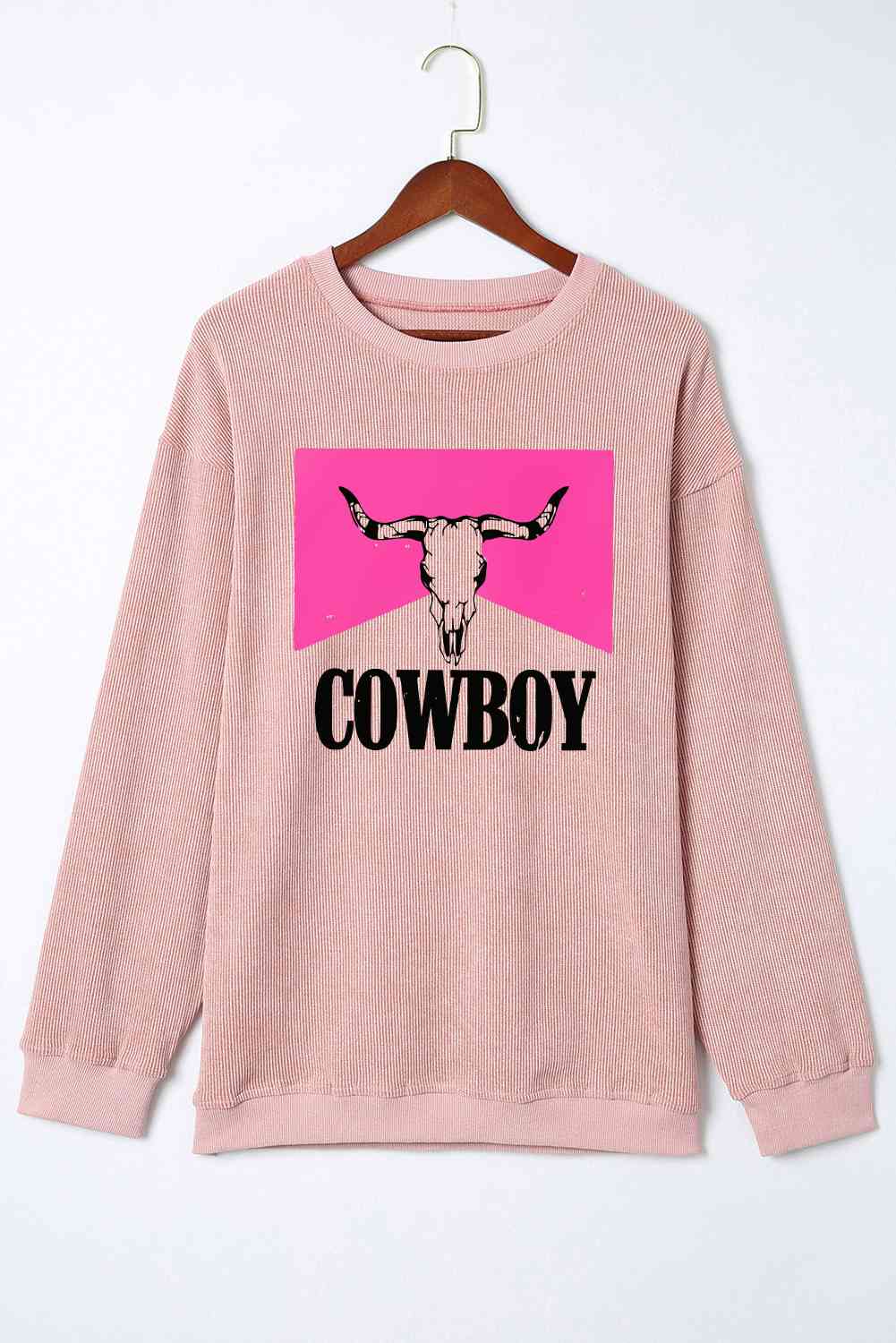 COWBOY Graphic Round Neck Sweatshirt