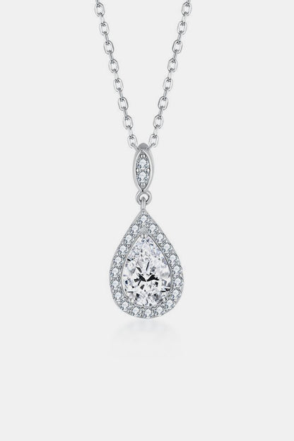 1.5 Carat Moissanite 925 Sterling Silver Teardrop Necklace