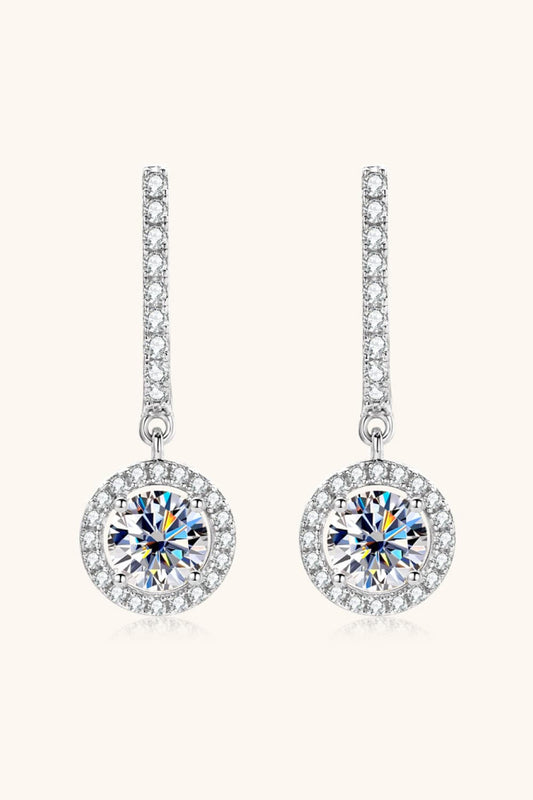 2 Carat Moissanite 925 Sterling Silver Drop Earrings