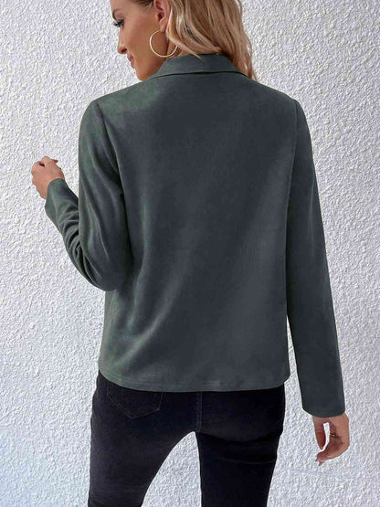 Collared Neck Long Sleeve Jacket