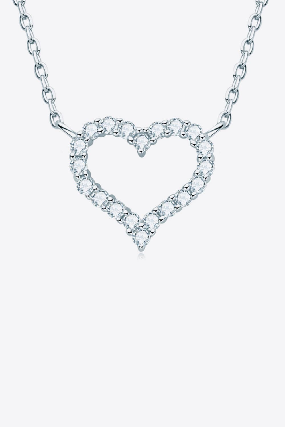 Moissanite Platinum-Plated Heart Necklace